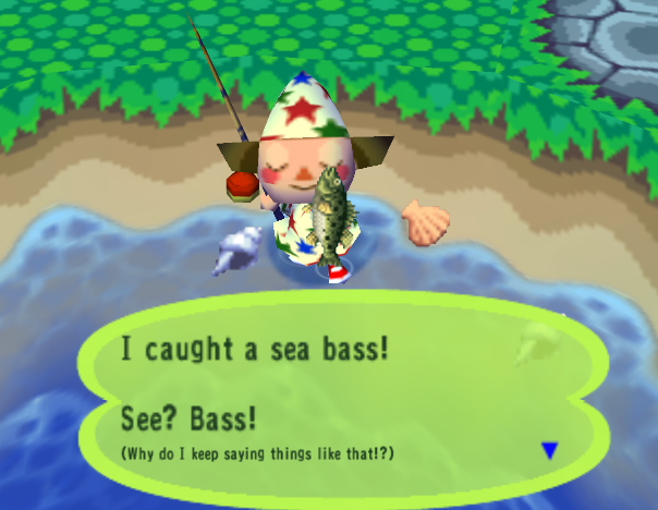 Video game fishing Animal Crossing