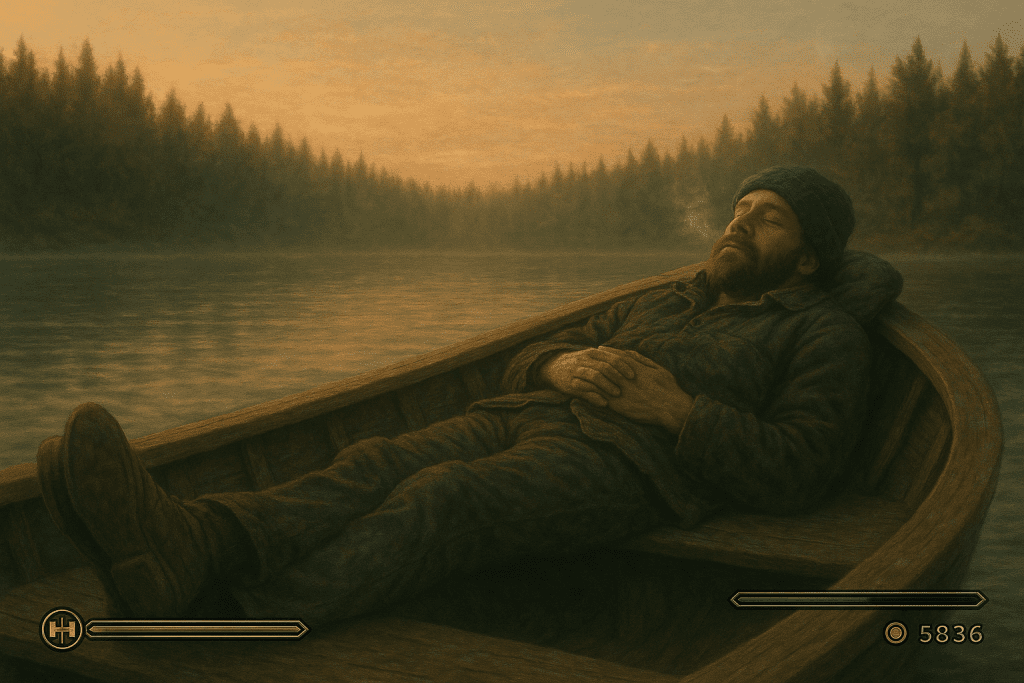 Chillest Side Quest, Gamer Fishing XP Nap In A Boat