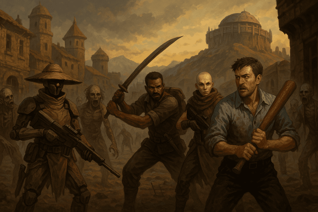 colony sim survival games Kenshi Rimworld Project Zomboid Mashup 
