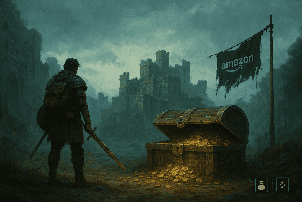 worn amazon flag over the lost gold