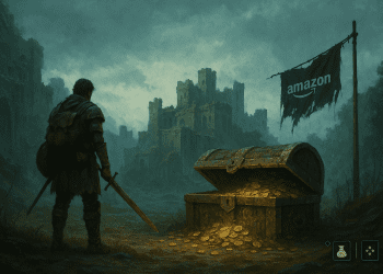 worn amazon flag over the lost gold